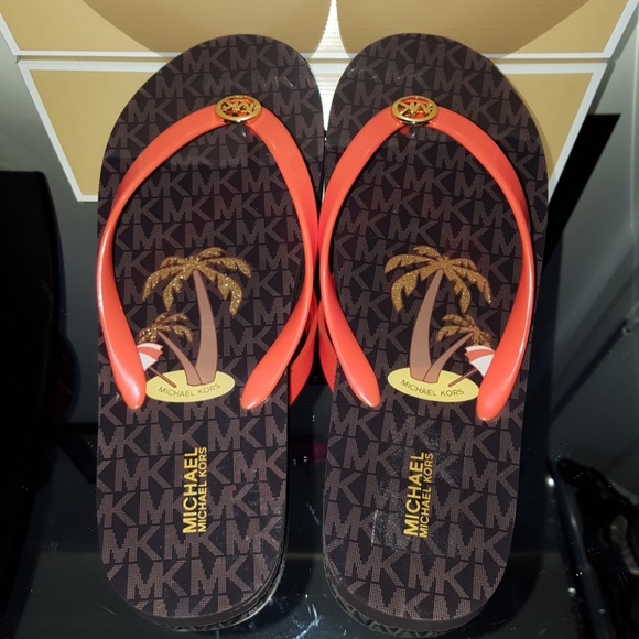 NEW MICHAEL MICHAEL KORS FLIP FLOP SHINY - Picture 5 of 8
