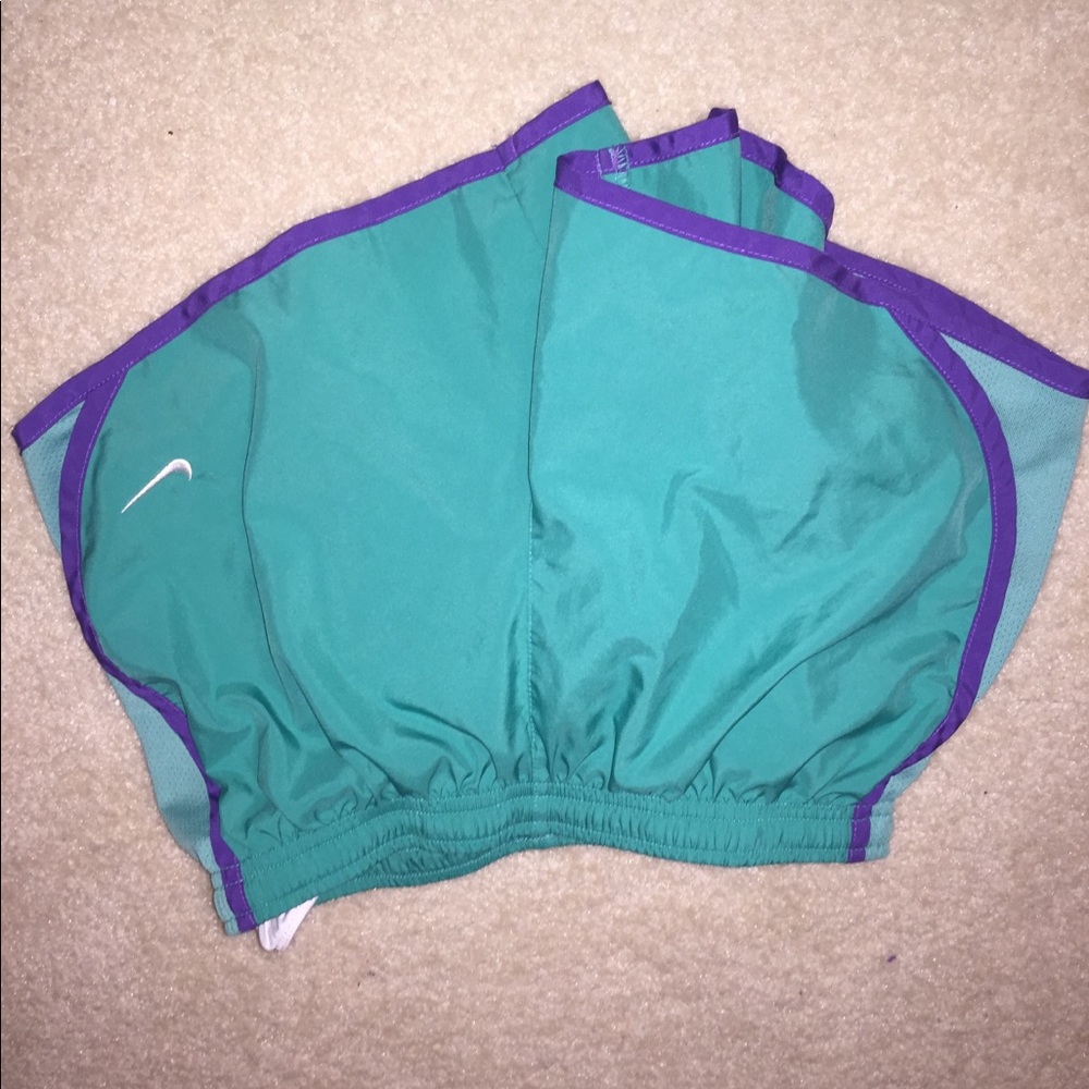 Purple and Green Girls Nike Shorts