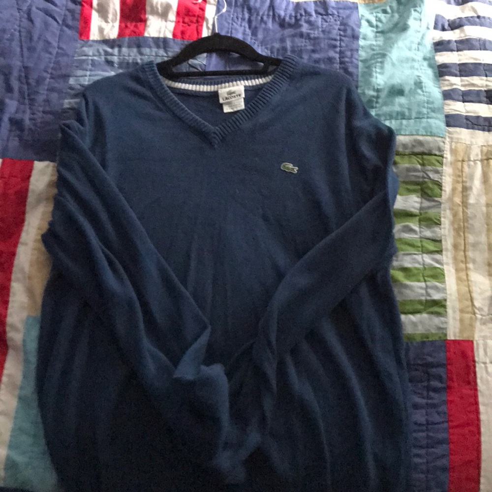 Lacoste long sleeve v neck sweater