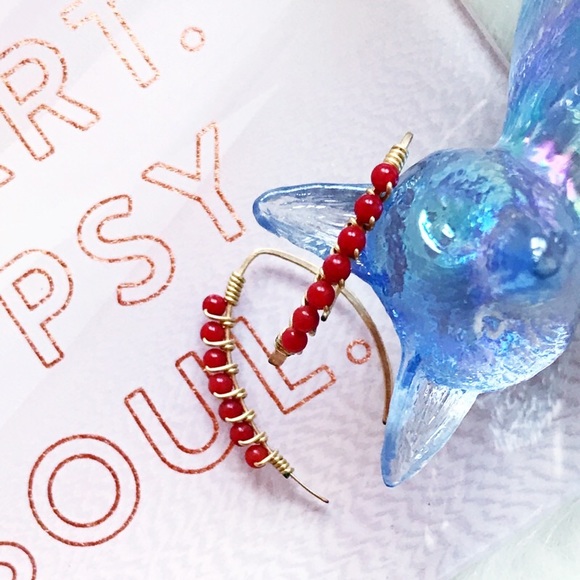 . {GOLD CLIMBERS} Spanish 14K gold + bead earrings - Picture 5 of 8