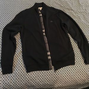 Burberry Brit Carr Check-Trim Zip Fleece Black