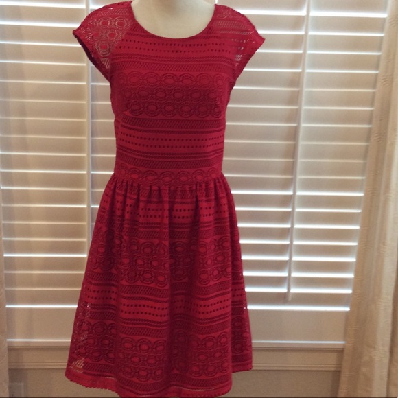 Buttons Dresses & Skirts - Lace Red Dress