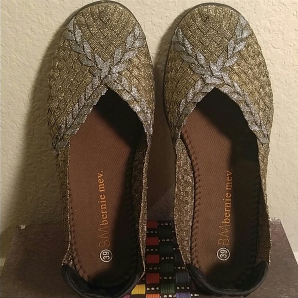 Bernie Mev slip on shoes in Bronze/ pewter color