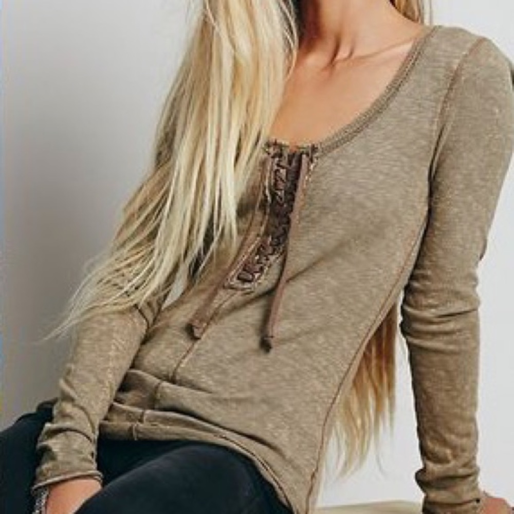 Free People Chilton Lace up top