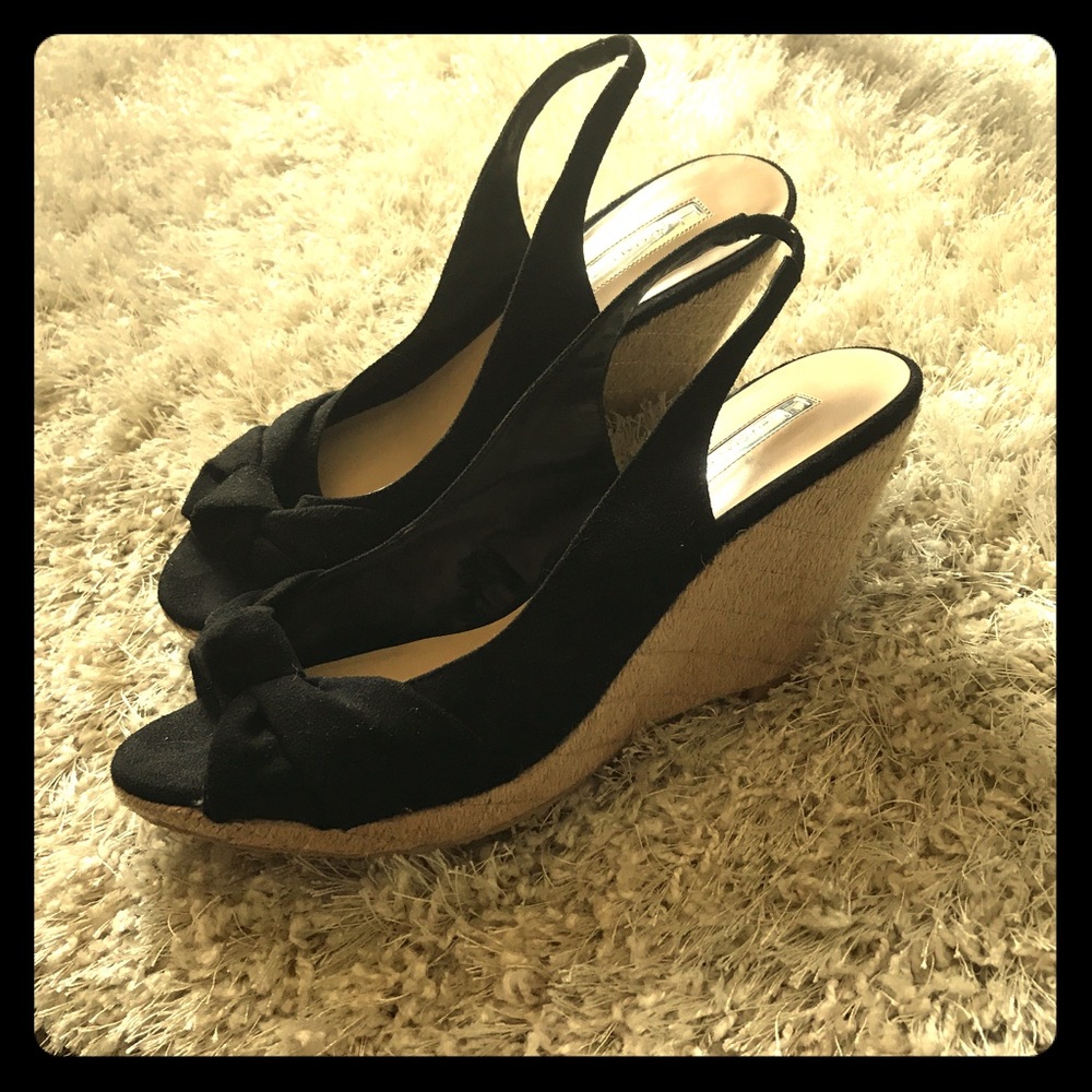 H by Halston black summer wedges! Never worn!