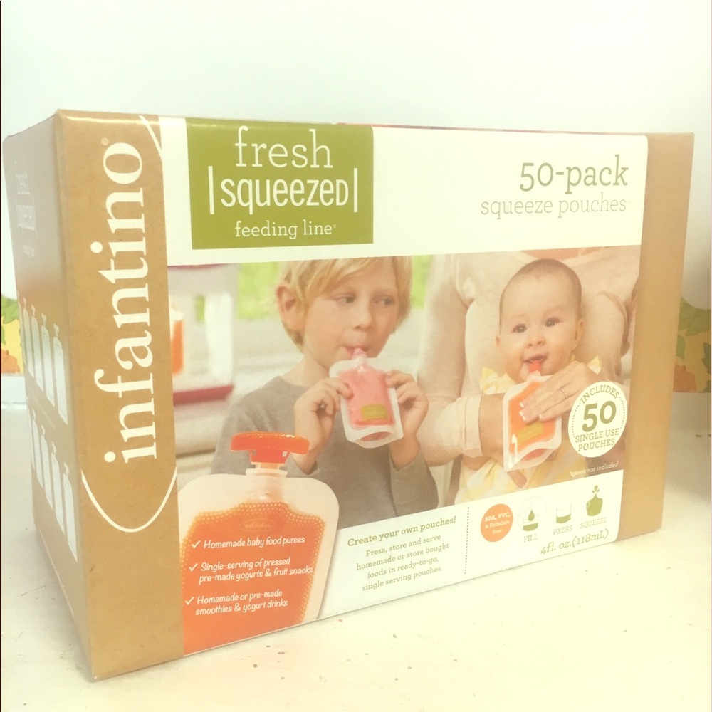 50 single use squeeze pouches for baby or kid food