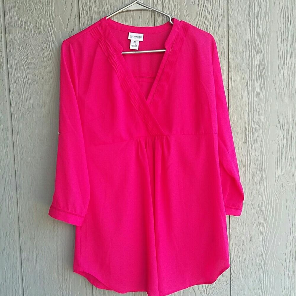 Motherhood Maternity hot pink blouse size large