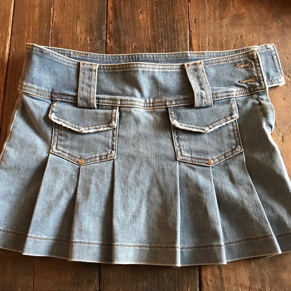 Juicy Couture Denim Pleated Mini Skirt