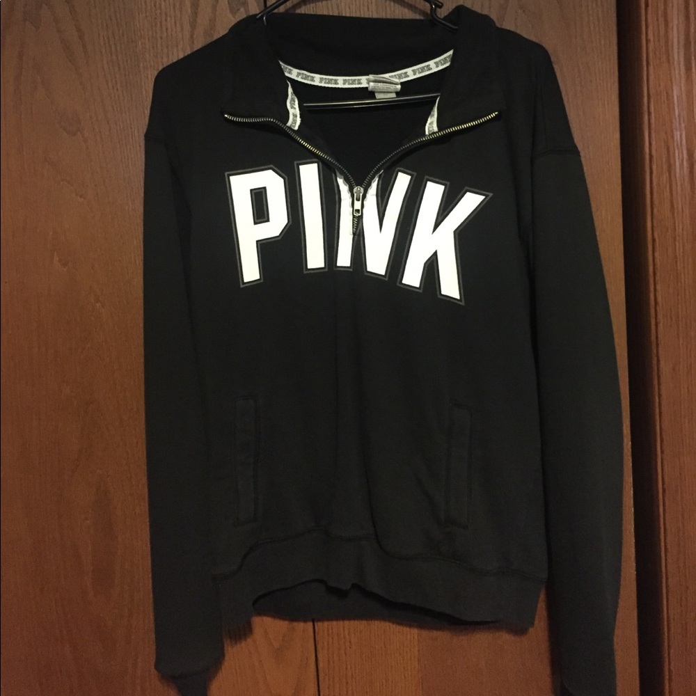 Pink quarter zip sweatshirt