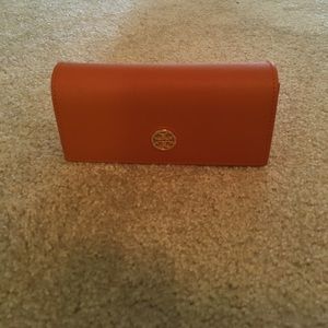 Tory Butch Orange Sunglasses Case w/ Magnet Snap