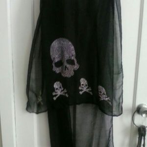 Black studded skull scarf
