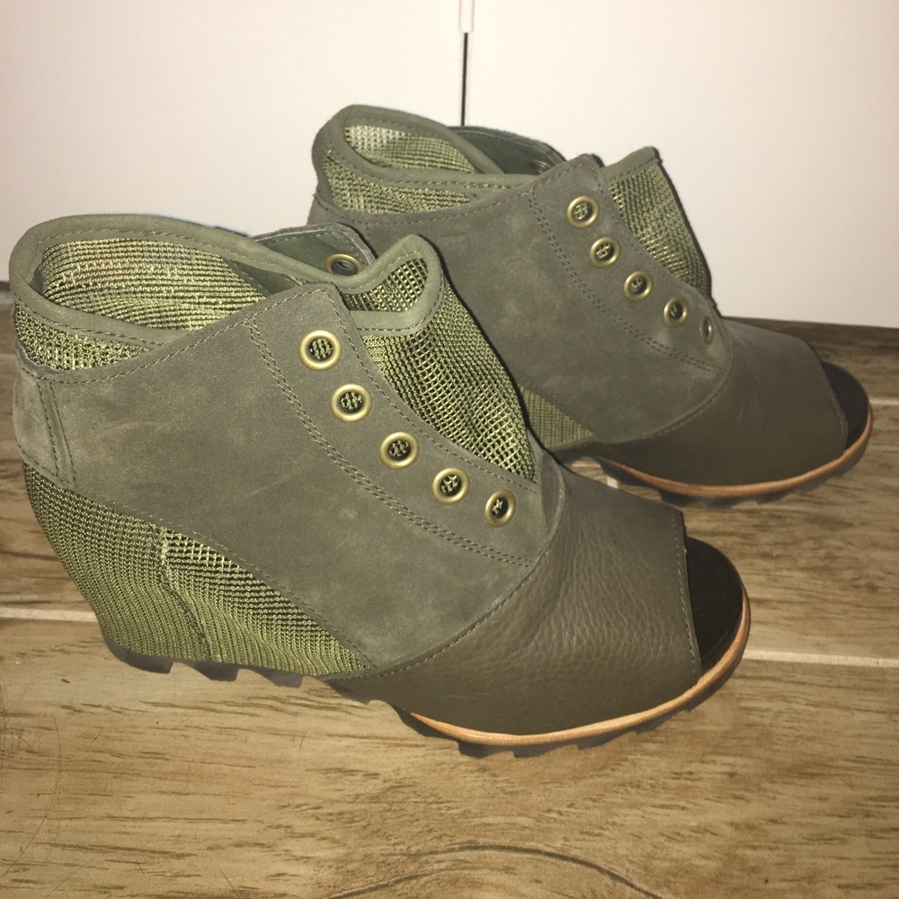 OD Green Sorel ankle boots