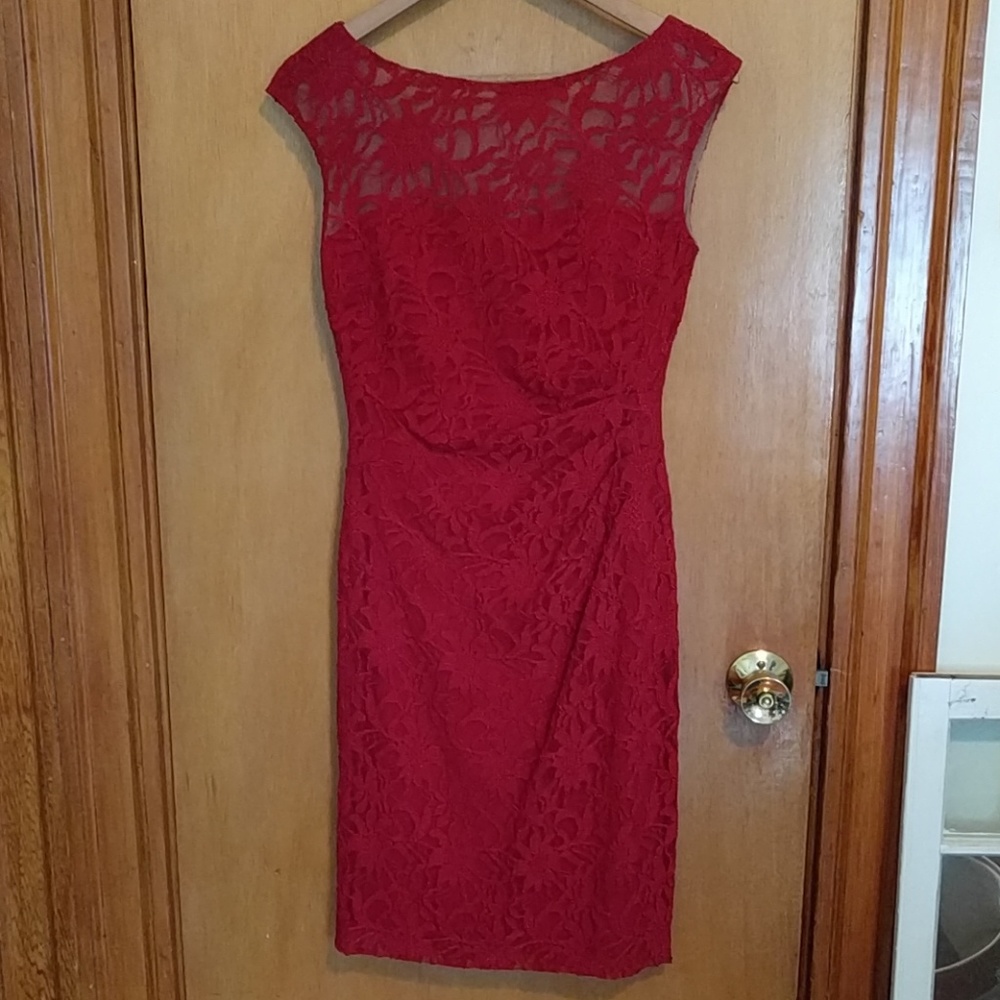 Ralph Lauren red lace dress