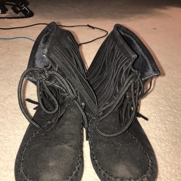 black fringe booties - Picture 3 of 8