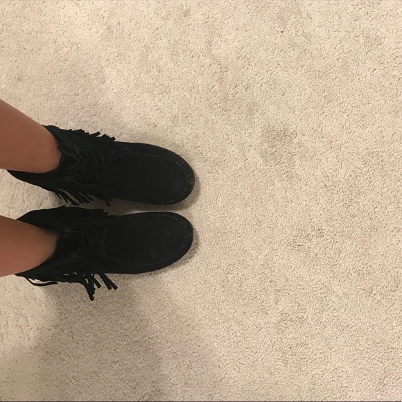 black fringe booties - Picture 7 of 8