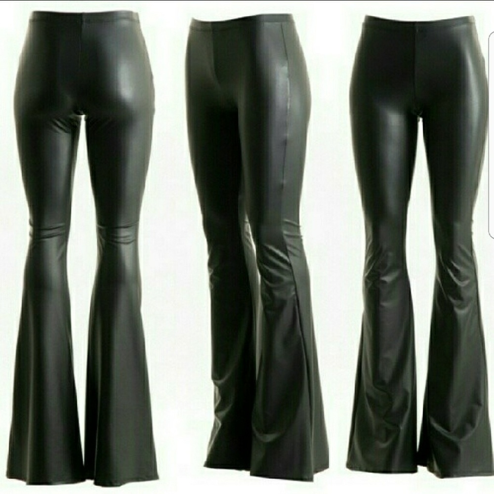 (S) RESTOCKING 💥 HOT FAUX LEATHER BELL BOTTOMS! - Picture 2 of 4