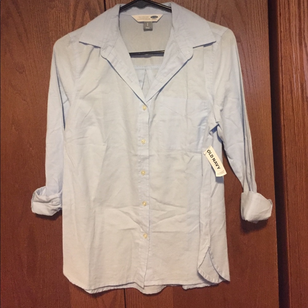 Button down blue blouse