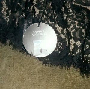 Strapless black and nude lace dress dress