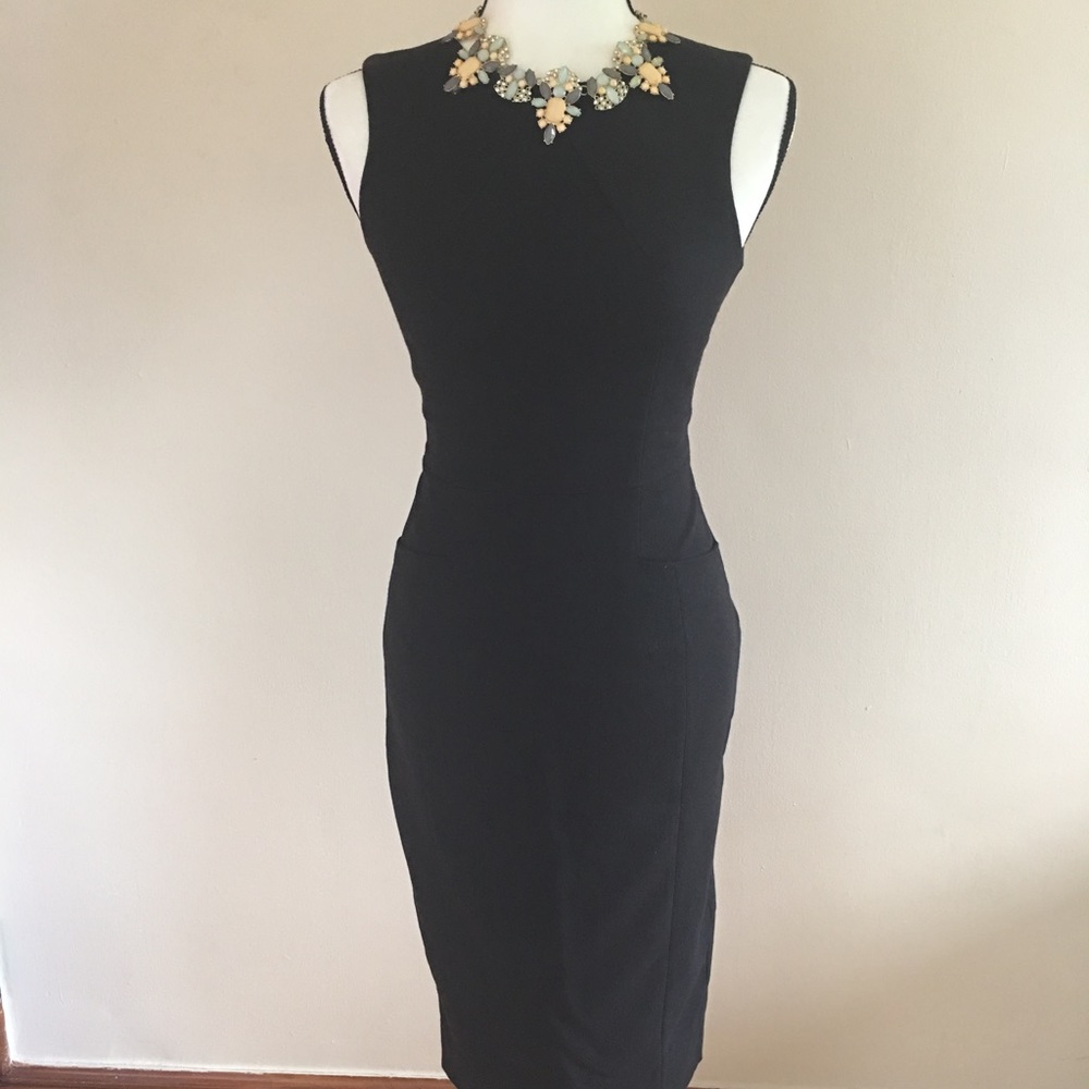 H&M Professional Fitted Midi Pencil Black Dress