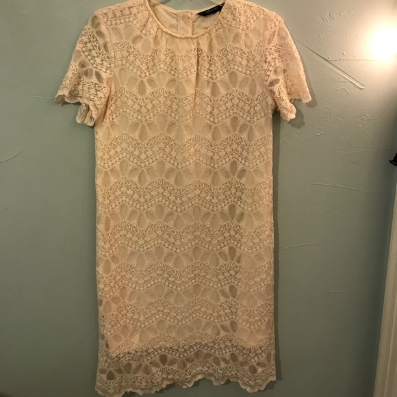 Zara Basic Collection Creme Lace Dress - Picture 2 of 4