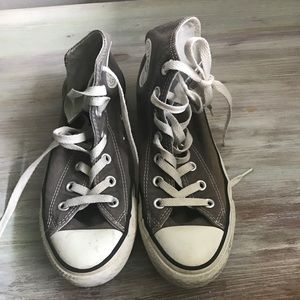 Grey high top converse