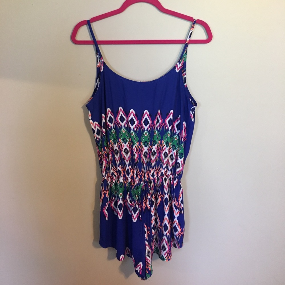 Aztec print romper with low/open back
