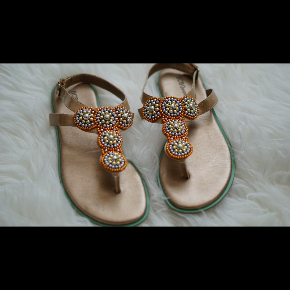 BCBG beaded sandals