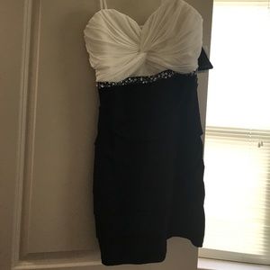 Macy black and ivory homecoming dress