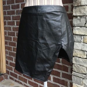 Black leather skirt