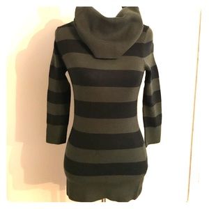 French Connection Olive Black Striped Sweater XS
