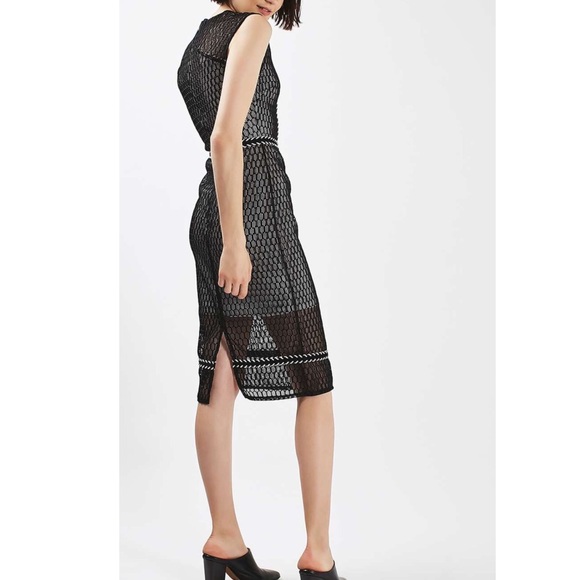 TOPSHOP Beautiful Midi Black Dress - Picture 3 of 8