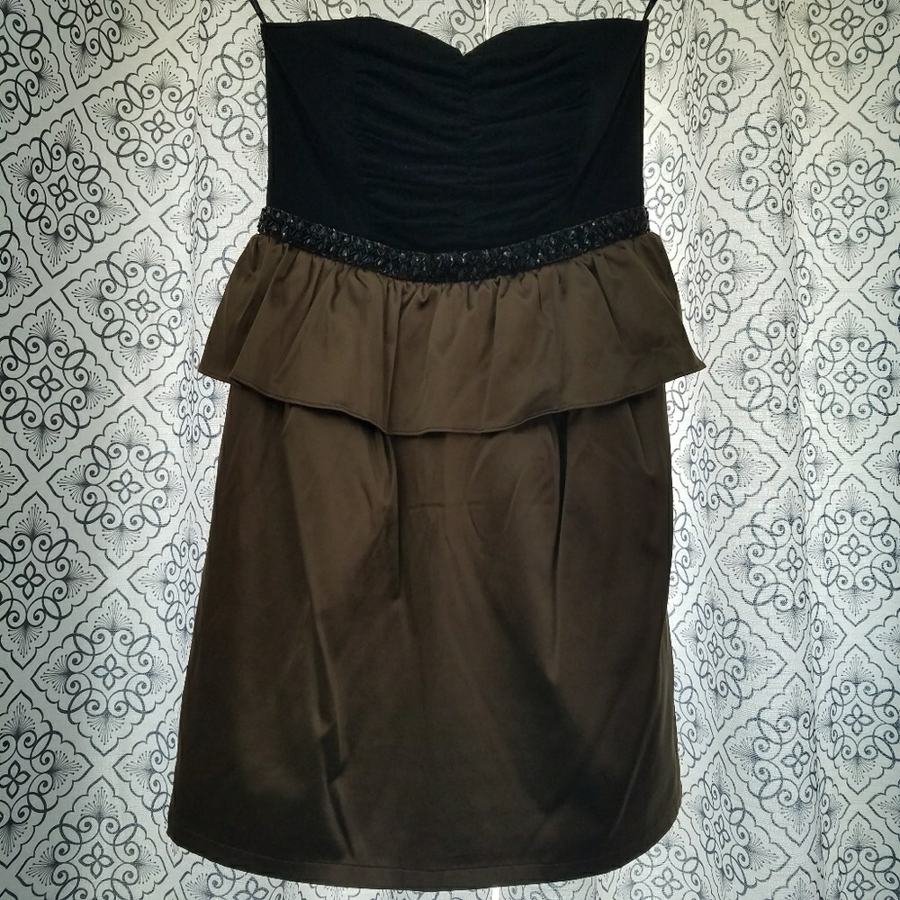 Strapless Special Occasion Peplum Dress w/ Beading