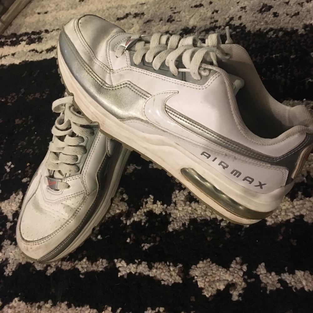White and silver Nike air max