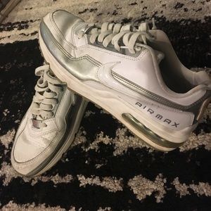White and silver Nike air max