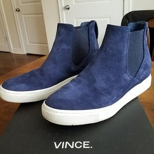 Vince Newlyn suede high top sneakers in bluemarine