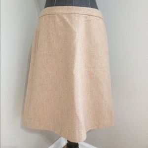 Tan and gold wool skirt