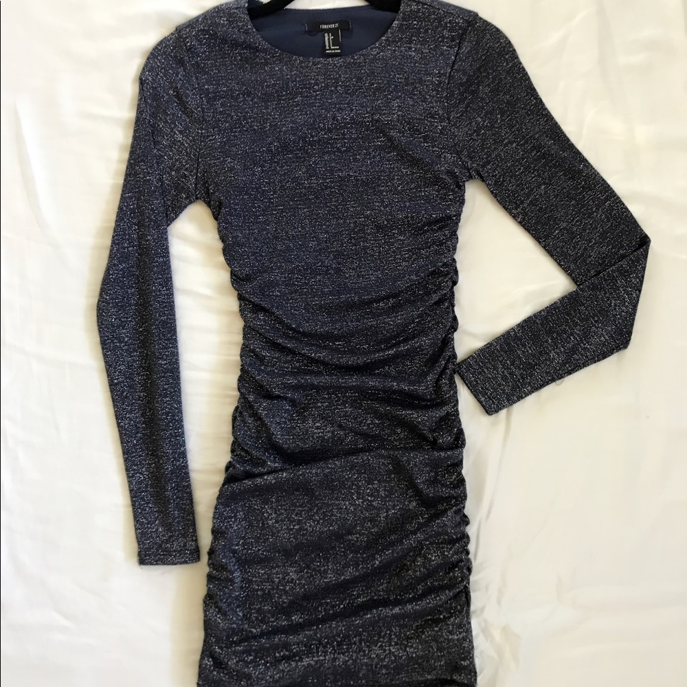 Sparkly blue long sleeve dress
