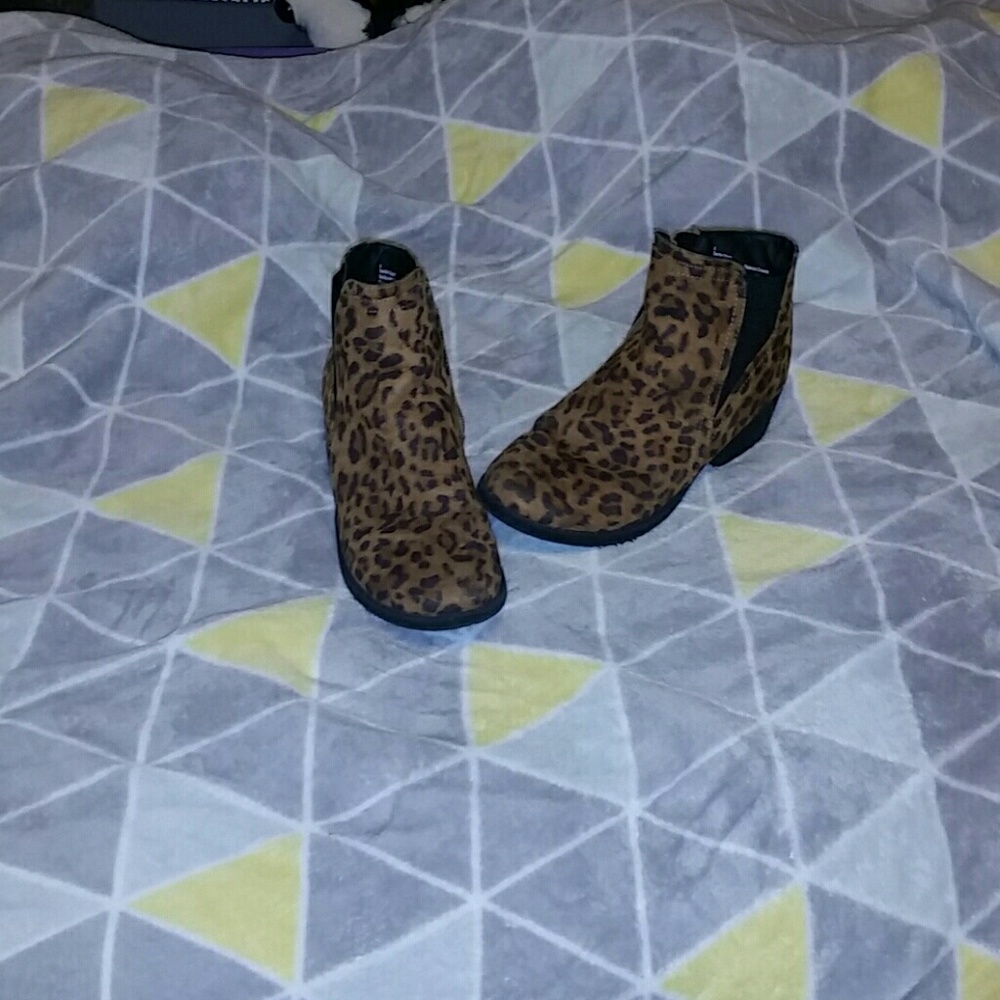 Cheetah print booties