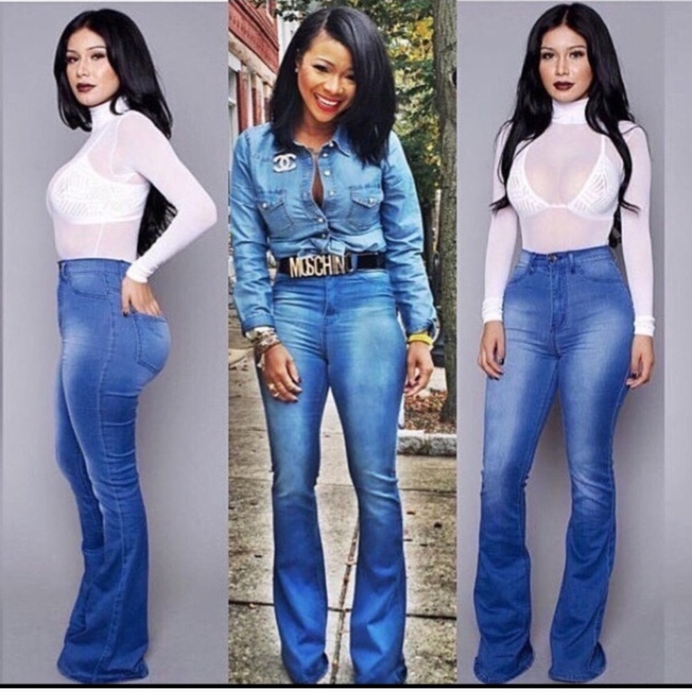 Women's Stretchy, High Waist Flare Jeans