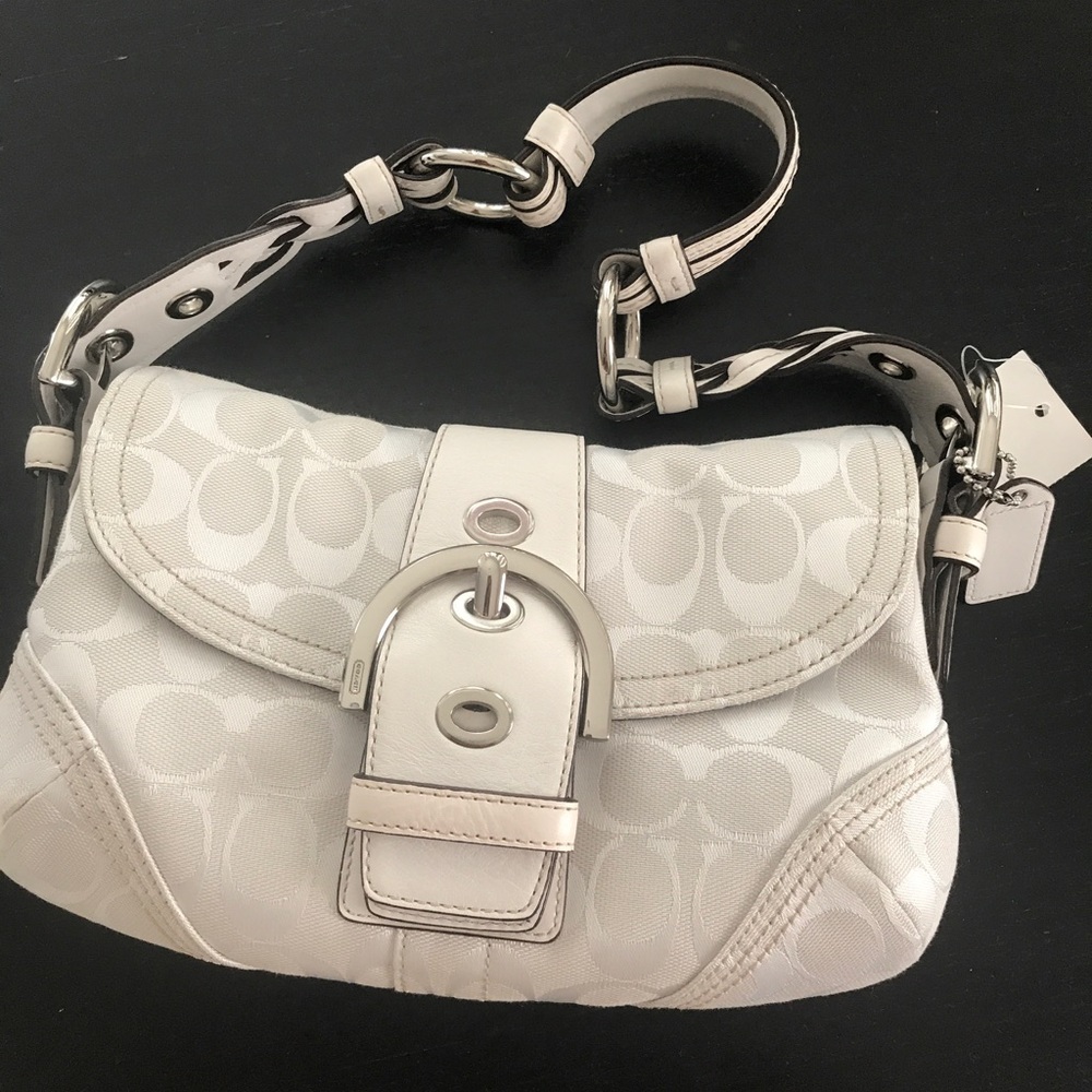 Coach Jacquard Signature Braided Buckle Handbag