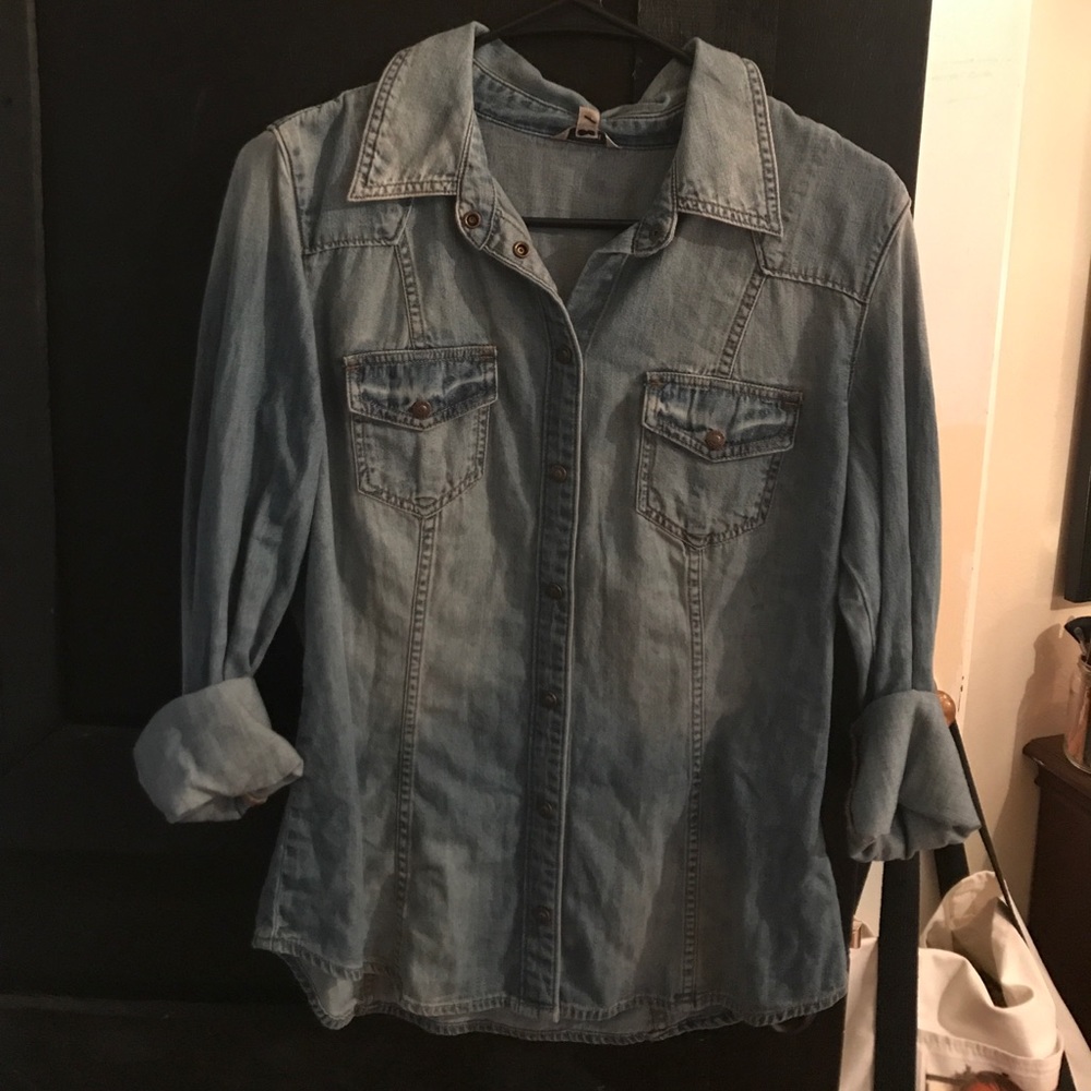 Jean button up shirt