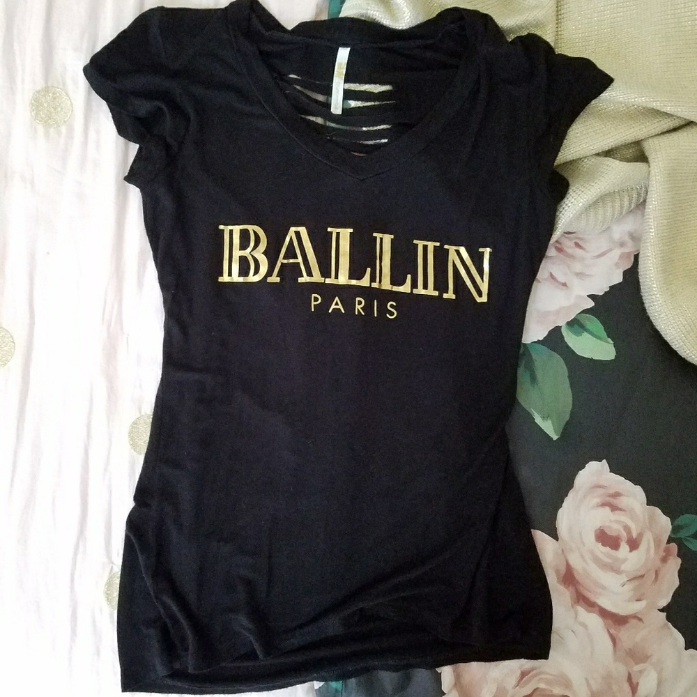 **sold** Destroyed Open Back V Neck Tee