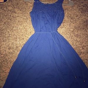 Blue lace top dress