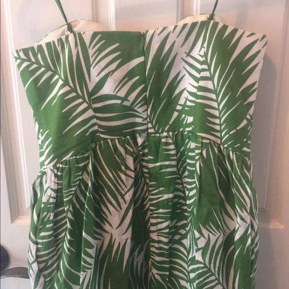 Milly Palm Print Strapless Dress - Picture 3 of 3