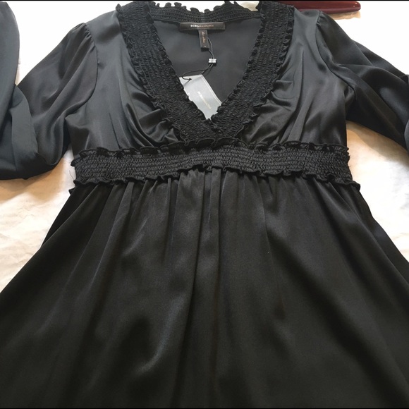 BCBG MaxAzaria Black Silk Cocktail Dress - Picture 2 of 5