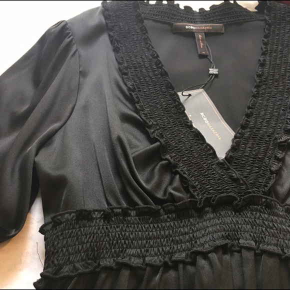BCBG MaxAzaria Black Silk Cocktail Dress - Picture 4 of 5