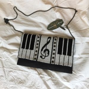 "Keyed Up" Beaded Cross-Body Piano Clutch