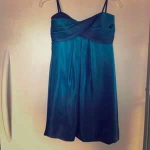 Blue strapless dress