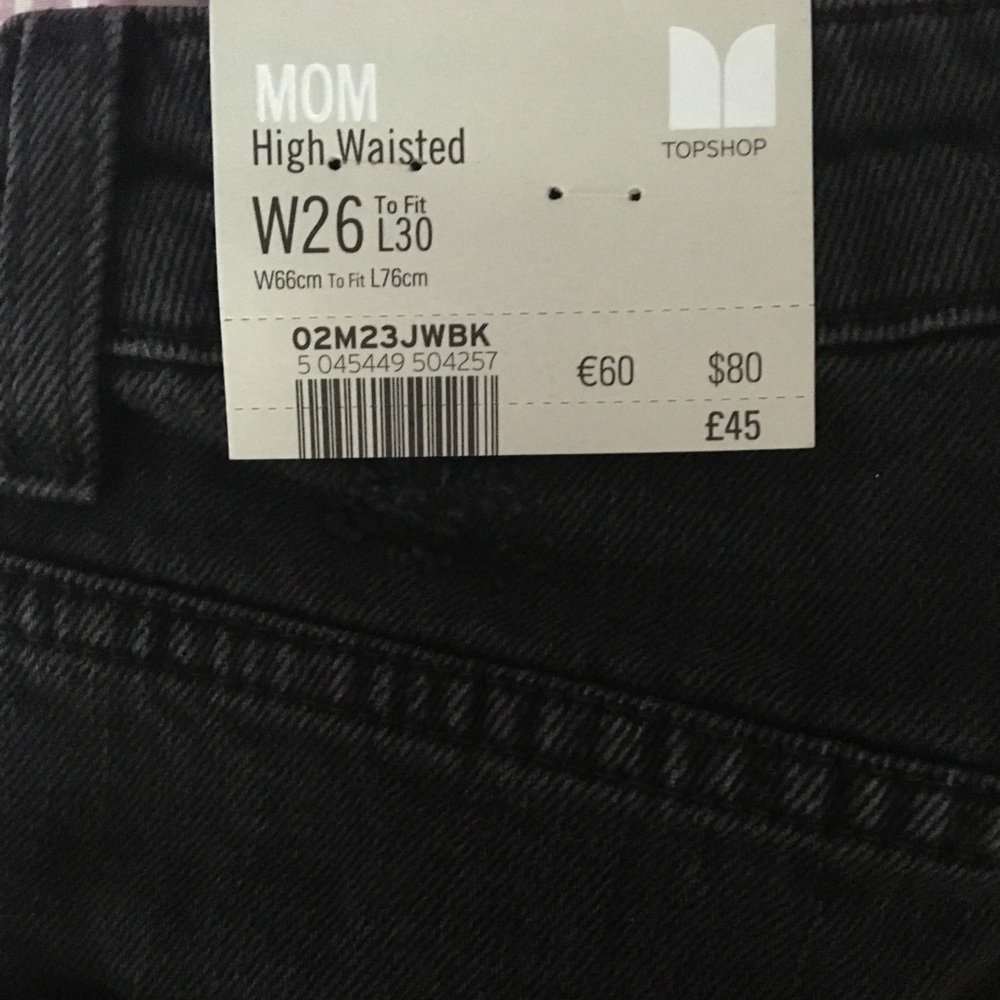 TOP SHOP Black High Waisted Distressed Moto Jeans
