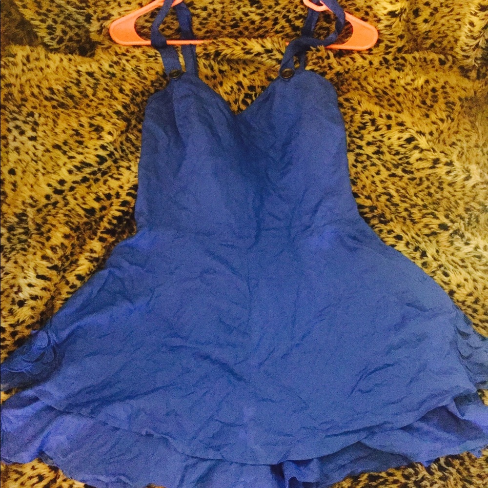 Free people blue lace skirted ROMPER